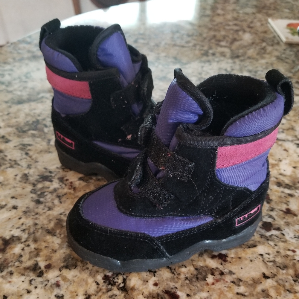 Kids Purple and Black Boots